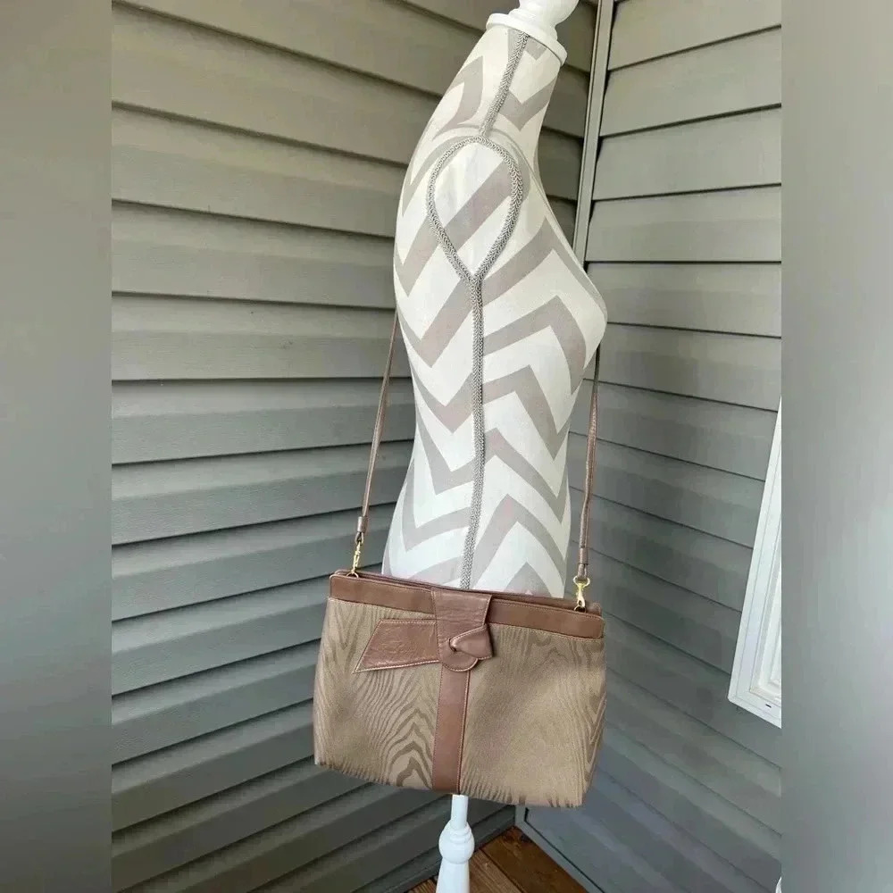 Vintage Pierre Cardin Envelope Clutch Canvas Leather Trim Purse